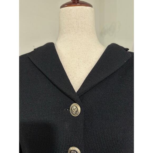 St. John’s Basic Black Blazer Suit Jacket Silver Buttons Size 8 - Picture 3 of 6